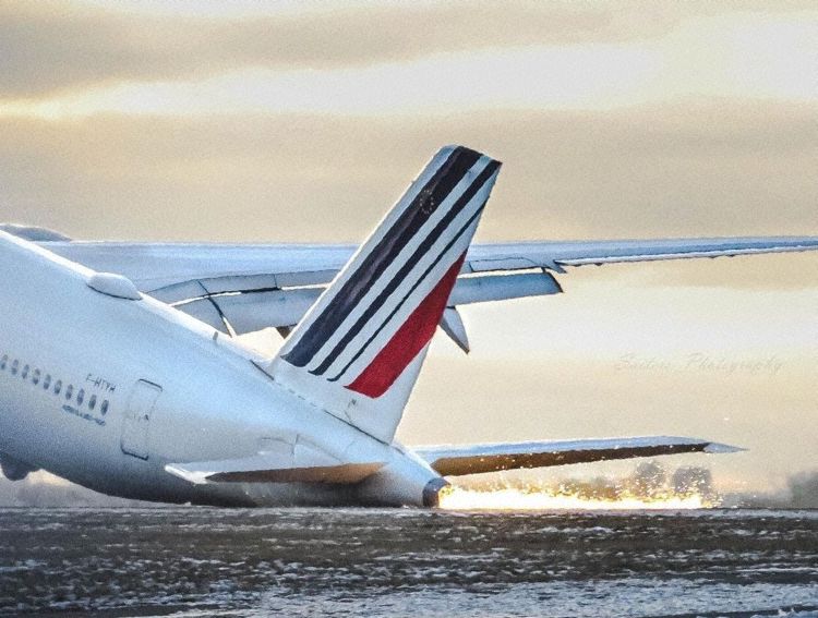 a plane on the ground