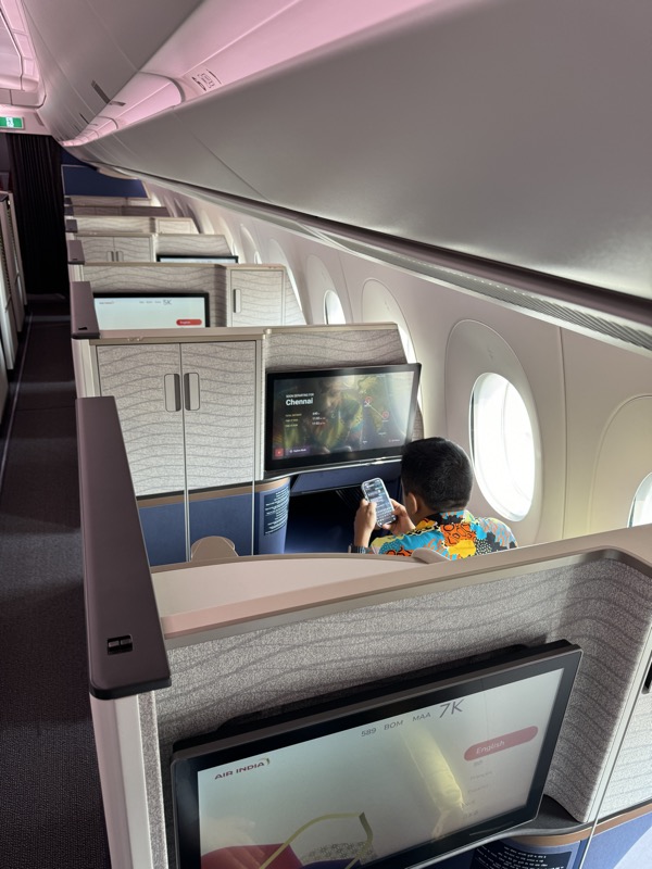 a person sitting in an airplane