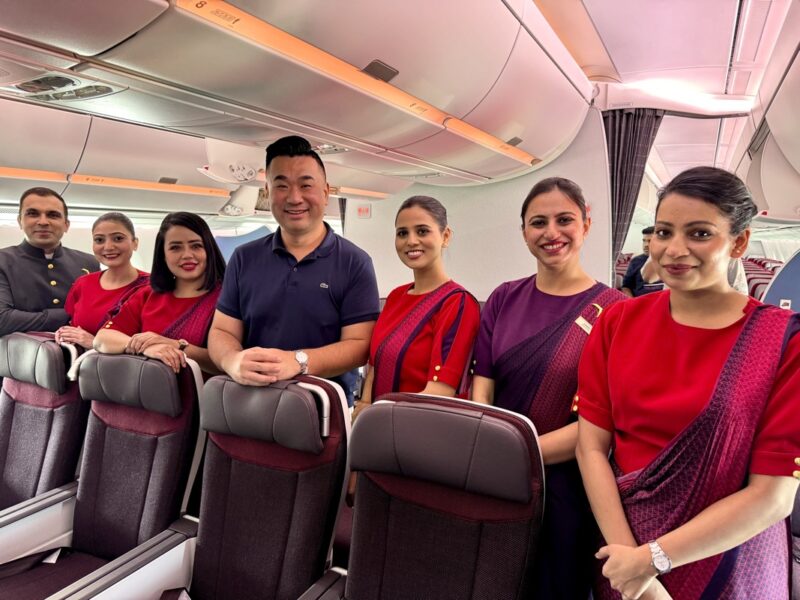 a group of people in a plane