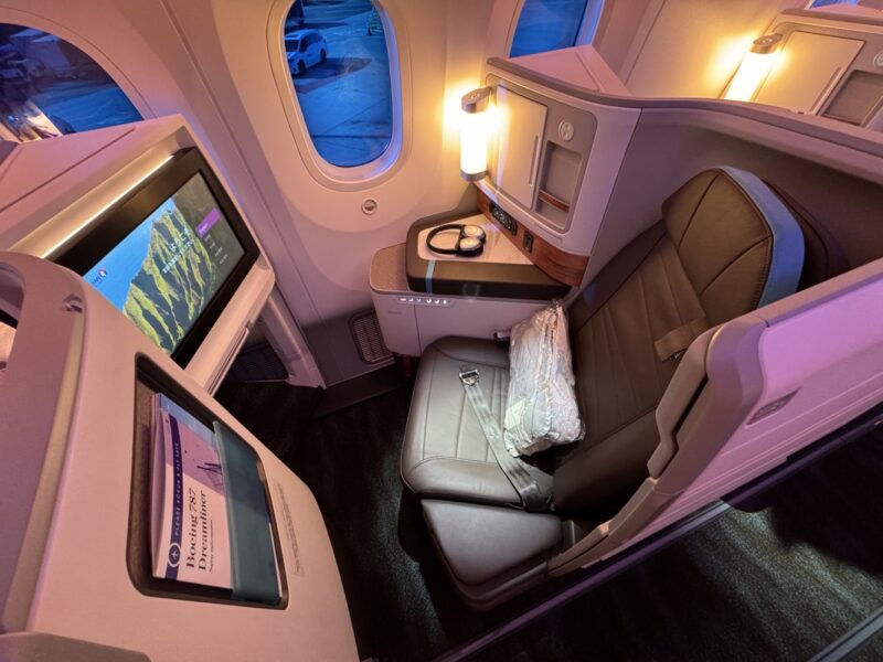a seat in a plane