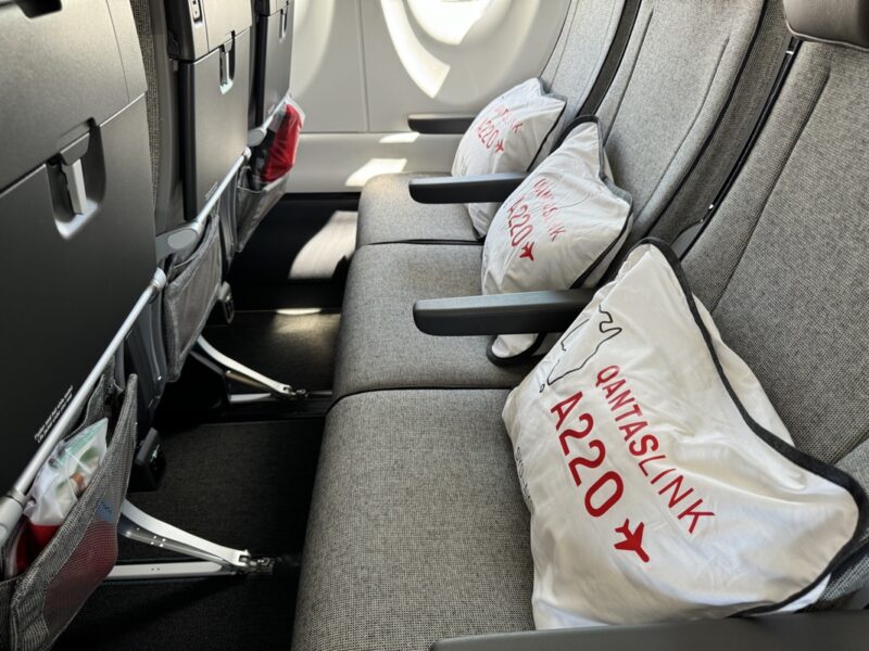 a row of seats in an airplane