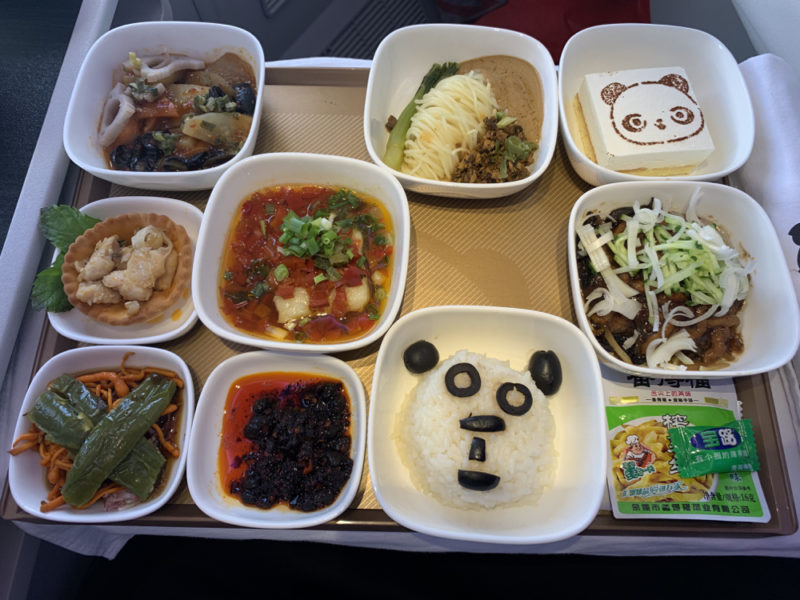 a tray of food on a table