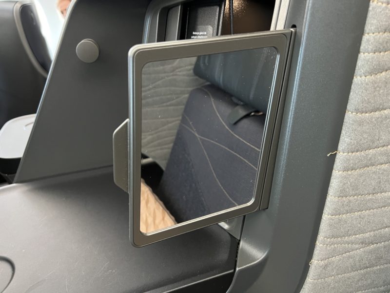 a mirror in a seat