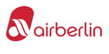 a red logo with a point