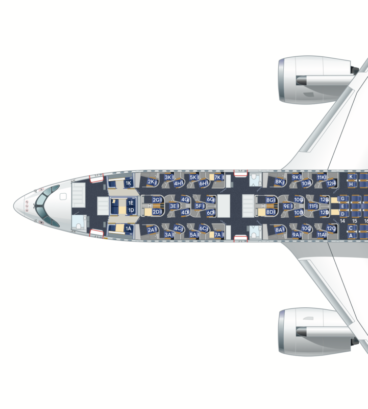 Seat Map of Lufthansa Allegris Business Class